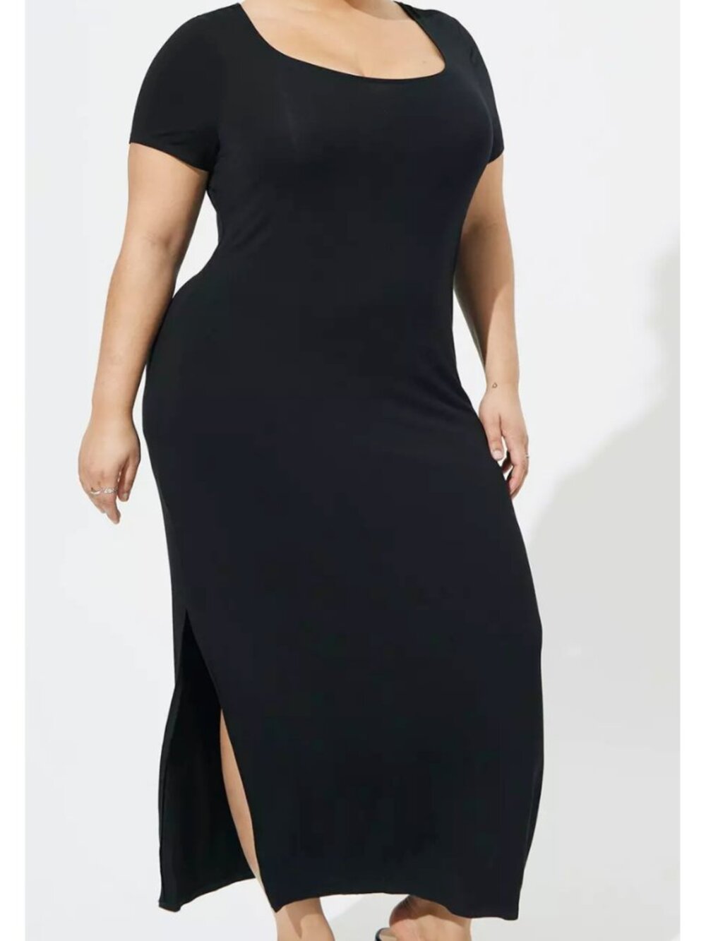 Torrid 2 Black Maxi Super Soft Slit Dress 2X 18 20 - Picture 2 of 10